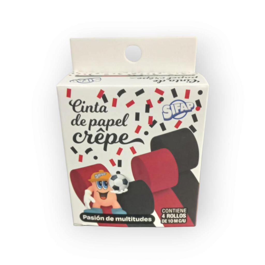 CINTA PAPEL CREPPE 4.5cm.x10m.x4u.ROJO/NE.